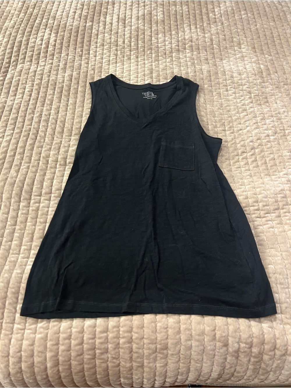 Time and Tru Black V-Neck Tank